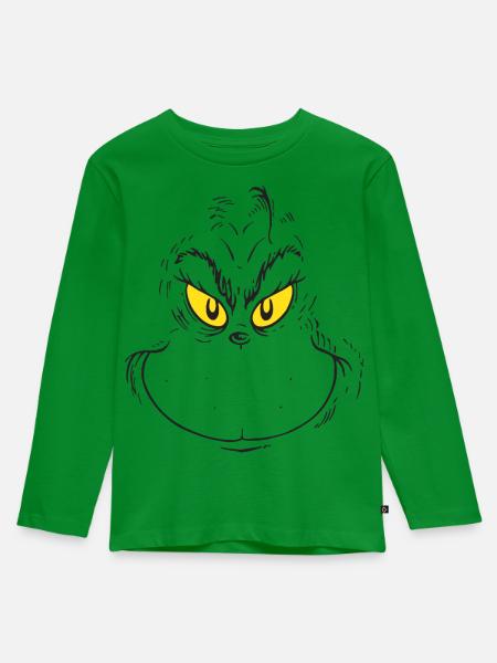 Der Grinch Kostüm - Kinder Premium Bio Langarmshirt - Grün