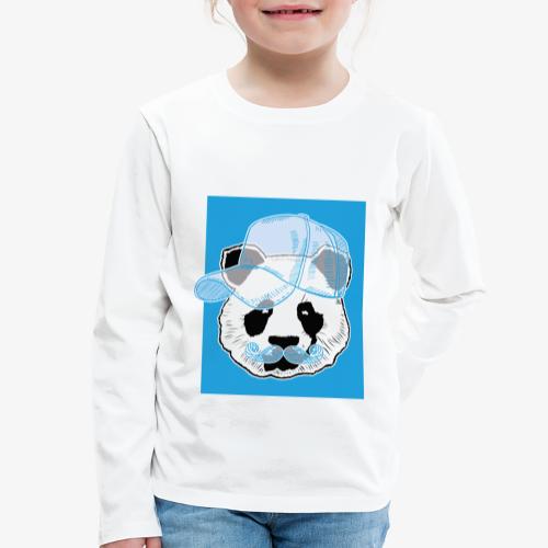 Panda - Cap - Mustache - Kinder Premium Langarmshirt