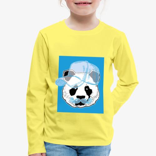Panda - Cap - Mustache - Kinder Premium Langarmshirt