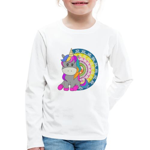 Unicorno Mandala - Maglietta Premium a manica lunga per bambini