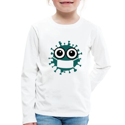 CORONA Virus mit Maske - Comic Art Grafik - Kinder Premium Langarmshirt