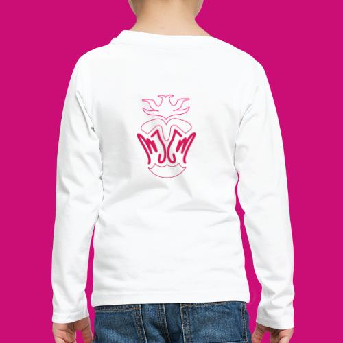 Just M - Iconic-Double | White Pink v1 - Kinder Premium Langarmshirt