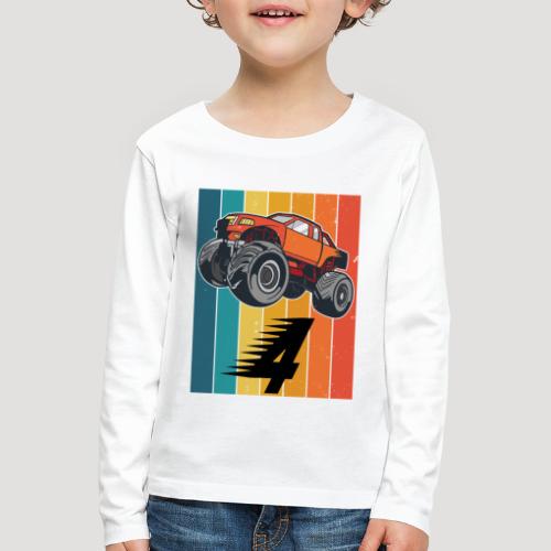 Geburtstag 4 Jahre Junge Monstertruck - Kinder Premium Langarmshirt