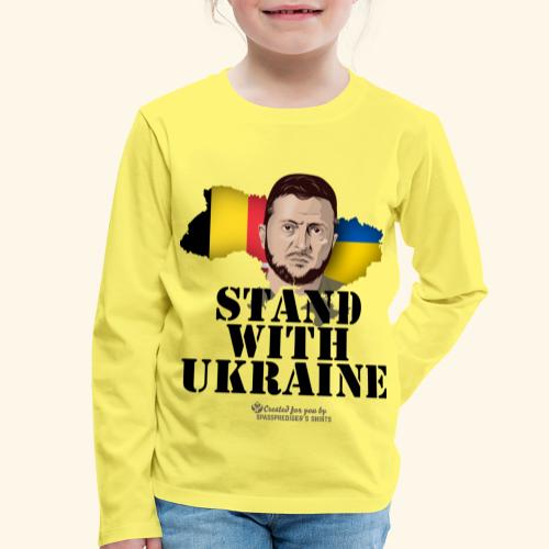 Ukraine Belgien Stand with Ukraine - Kinder Premium Langarmshirt