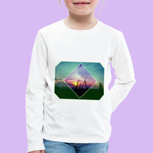 Tramonto in risalto tra figure geometriche - Maglietta Premium a manica lunga per bambini