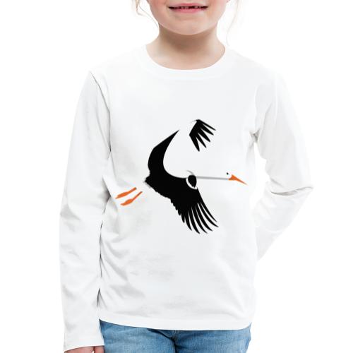 Stork in flight - Kids' Premium Longsleeve Shirt