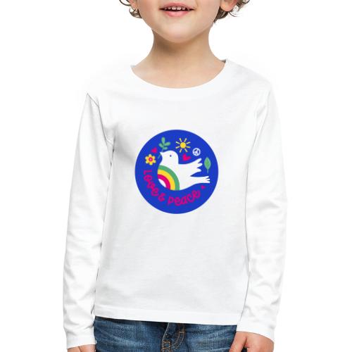 Love ans Peace / blue - Kinder Premium Langarmshirt