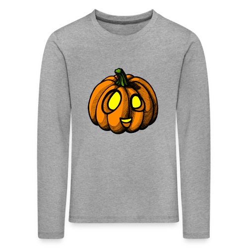 Pumpkin Halloween scribblesirii - Børne premium T-shirt med lange ærmer