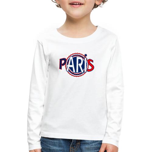 T-shirt Logo Design Paris Can can Bleu Blanc Rouge - T-shirt manches longues Premium Enfant