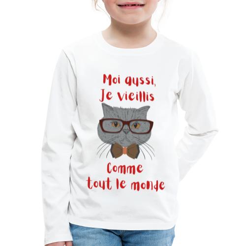 Chat à lunette 1 - T-shirt manches longues Premium Enfant
