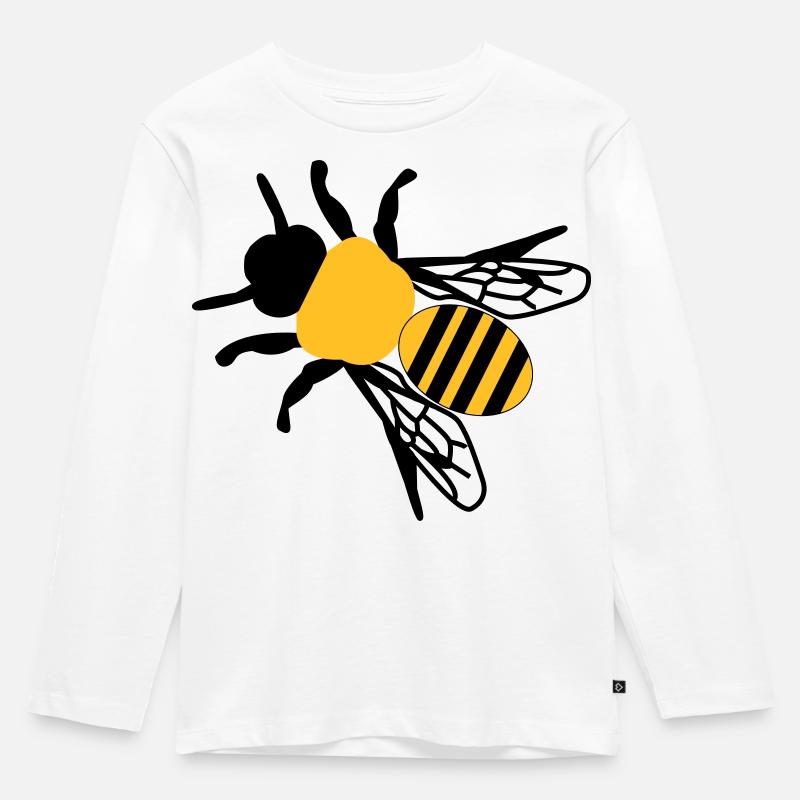 Biene klein - Kinder Premium Bio Langarmshirt - Weiß