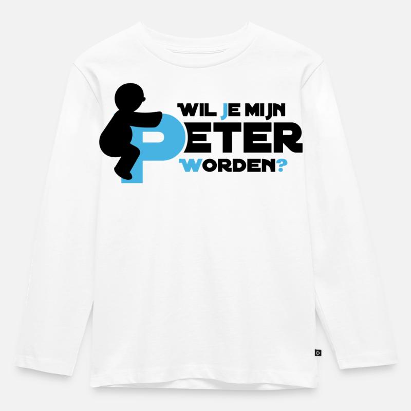 Peter weiß - Kinder Premium Bio Langarmshirt - Weiß
