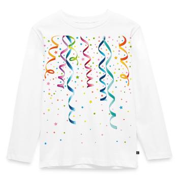 Silvester. Streamers with confetti. Party and Fun. - Kids' Premium Longsleeve Shirt - white - Front - AI Model Kid Female (0cm)