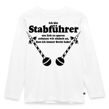 Fanfahrenzug, Spielmannszug,MusikzugStabführer(25) - Kinder Premium Bio Langarmshirt - Weiß - Vorne - AI Model Kid Female (0cm)