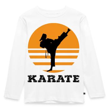 karate - Kids' Premium Longsleeve Shirt - white - Front - AI Model Kid Female (0cm)