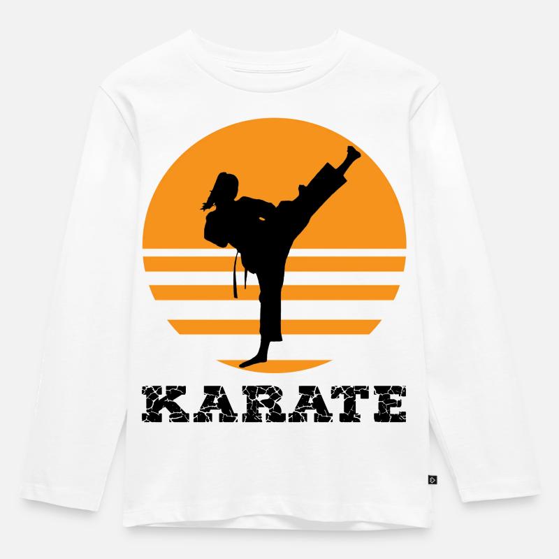 karate - Kinder Premium Bio Langarmshirt - Weiß
