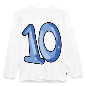 10 - Kinder Premium Bio Langarmshirt - Weiß - Vorne - AI Model Kid Female (0cm)