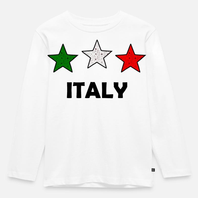 Der Italiener - Kinder Premium Bio Langarmshirt - Weiß