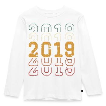 2019 - Kids' Premium Longsleeve Shirt - white - Front - AI Model Kid Female (0cm)