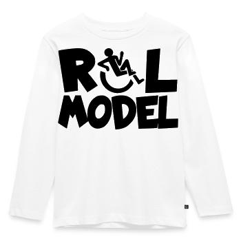 Jeder Rollstuhlfahrer ist ein Vorbild * - Kinder Premium Bio Langarmshirt - Weiß - Vorne - AI Model Kid Female (0cm)