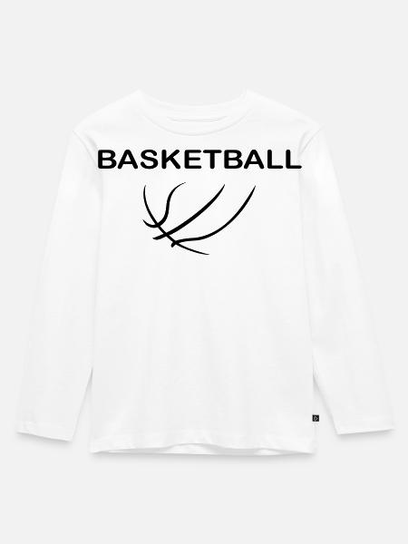 Basketball - Kinder Premium Bio Langarmshirt - Weiß