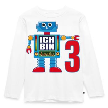Kleiner lustiger Roboter - ich bin 3 Jahre alte - Kinder Premium Bio Langarmshirt - Weiß - Vorne - AI Model Kid Female (0cm)