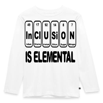 Inklusion ist elementar, entscheidend, essentiell # - Kinder Premium Bio Langarmshirt - Weiß - Vorne - AI Model Kid Female (0cm)