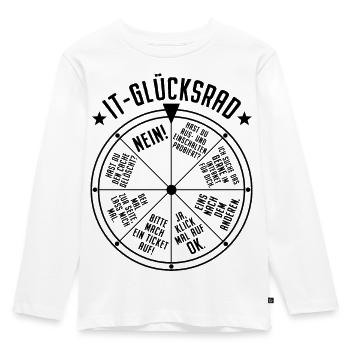 IT Support Glücksrad Service Desk IT Helpdesk Nerd - Kinder Premium Bio Langarmshirt - Weiß - Vorne - AI Model Kid Female (0cm)