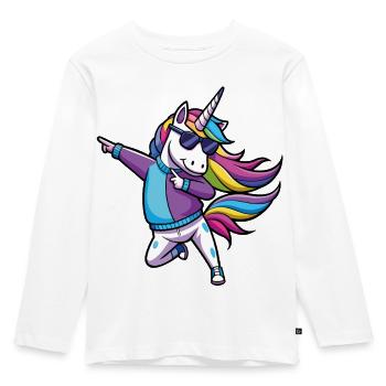 Illustration de danseuse de licorne arc-en-ciel - T-shirt manches longues Premium Enfant - blanc - Devant - AI Model Kid Female (0cm)