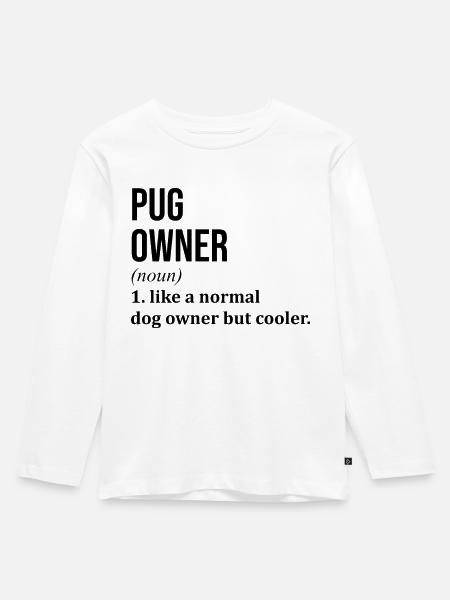 Mops Mops Mops - Kinder Premium Bio Langarmshirt - Weiß