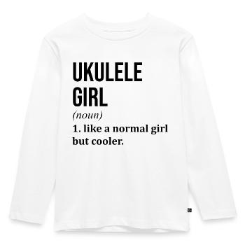 Ukulele - Kinder Premium Bio Langarmshirt - Weiß - Vorne - AI Model Kid Female (0cm)