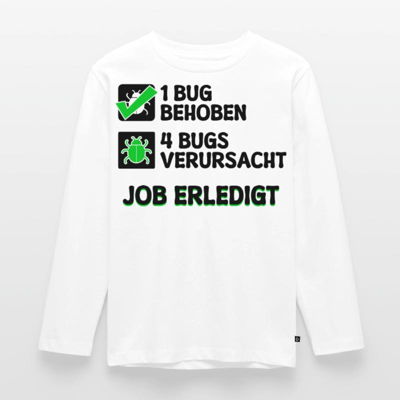 Open Source Bugfixing Bugs Developer Programmier Kinder Premium Bio Langarmshirt