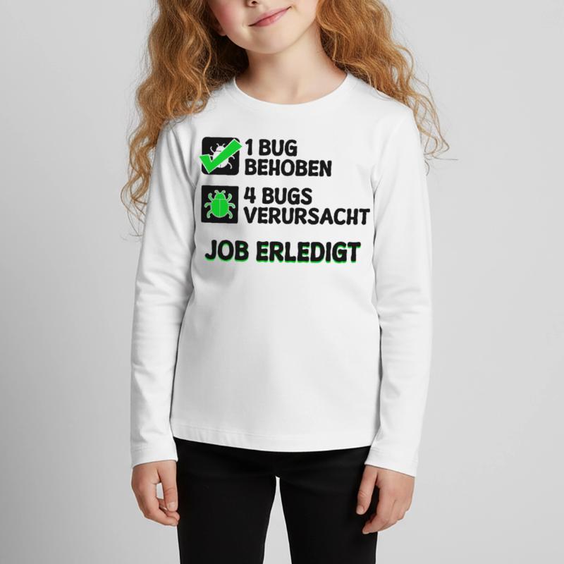 Open Source Bugfixing Bugs Developer Programmier Kinder Premium Bio Langarmshirt