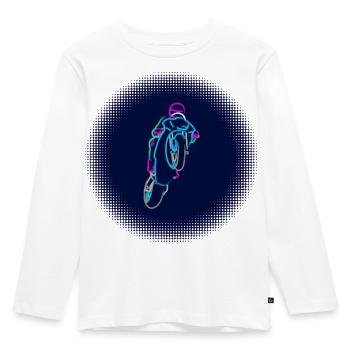 Extreme Wheelie with Motorbike at the Race colored - Kids' Premium Longsleeve Shirt - white - Front - AI Model Kid Female (0cm)