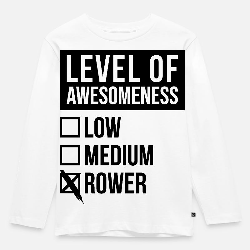 Rudern - Kinder Premium Bio Langarmshirt - Weiß