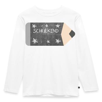 Crayon de couleur tableau noir design craie - étoiles - Écolier - T-shirt manches longues Premium Enfant - blanc - Devant - AI Model Kid Female (0cm)