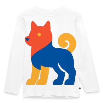 Pop Art Dog - Kids' Premium Longsleeve Shirt - white - Front - AI Model Kid Female (0cm)