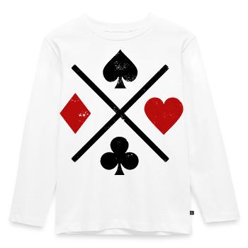 Spielkarten Kontrastdesign - Kinder Premium Bio Langarmshirt - Weiß - Vorne - AI Model Kid Female (0cm)