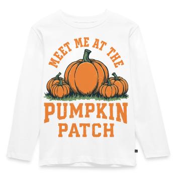 Retrouvez-moi au champ de citrouilles - T-shirt manches longues Premium Enfant - blanc - Devant - AI Model Kid Female (0cm)