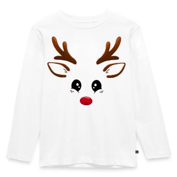 Renne Rudolph au nez rouge - T-shirt manches longues Premium Enfant - blanc - Devant - AI Model Kid Female (0cm)