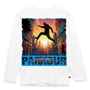 parkour - Kids' Premium Longsleeve Shirt - white - Front - AI Model Kid Female (0cm)