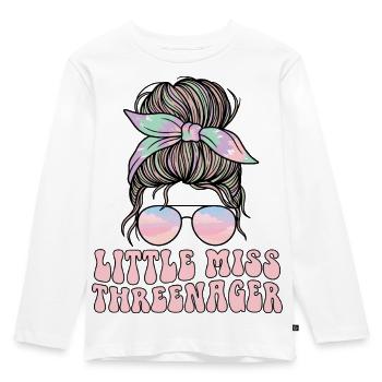 Threenager 3e anniversaire 3 ans Filles - T-shirt manches longues Premium Enfant - blanc - Devant - AI Model Kid Female (0cm)
