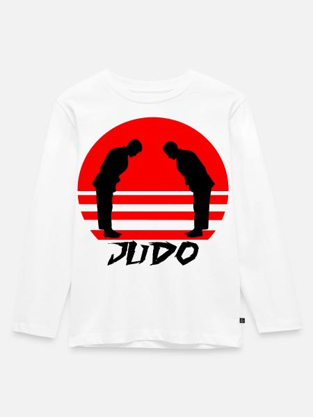 Judo - Kinder Premium Bio Langarmshirt - Weiß
