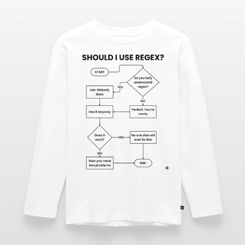 Should I Use Regex Flowchart - Two Problems Gift Kids' Premium Longsleeve Shirt