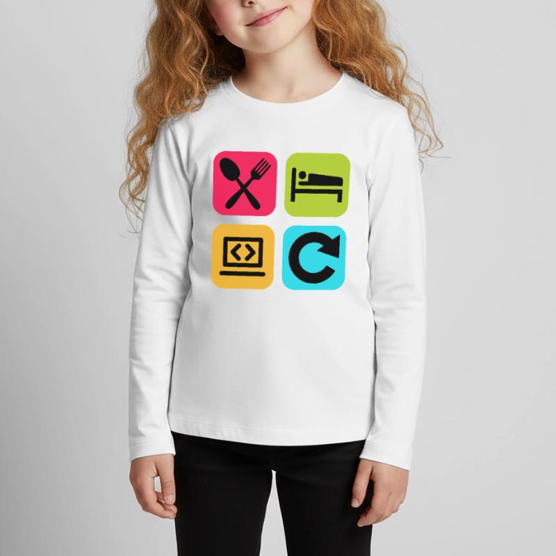 Eat Sleep Program Repeat Funny Quote Code Kids' Premium Longsleeve Shirt