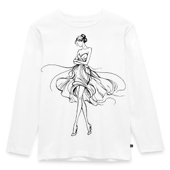 Flowing silhouette in evening dress - Kids' Premium Longsleeve Shirt - white - Front - AI Model Kid Female (0cm)