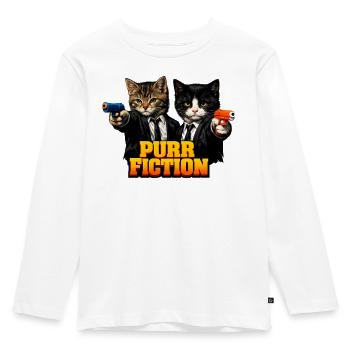 Schnurr-Fiktion - Kinder Premium Bio Langarmshirt - Weiß - Vorne - AI Model Kid Female (0cm)