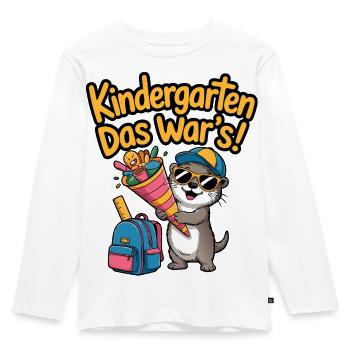 Jetzt Schulkind! Lustiger Otter zur Einschulung - Kinder Premium Bio Langarmshirt - Weiß - Vorne - AI Model Kid Female (0cm)