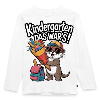 Jetzt Schulkind! Lustiger Otter zur Einschulung - Kinder Premium Bio Langarmshirt - Weiß - Vorne - AI Model Kid Female (0cm)