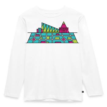 Orpheline urbain Xscape de Milton Keynes Modern Line Art - T-shirt manches longues Premium Enfant - blanc - Devant - AI Model Kid Female (0cm)
